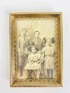 Antique Family Photo Framed C. Late 1800’s RPPC - Picture 1 of 8