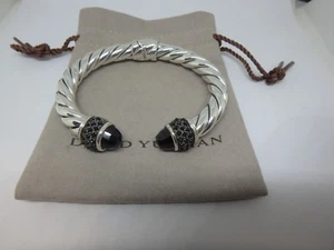 David Yurman 10mm medium size Osetra bracelet with Onyx - Picture 1 of 8