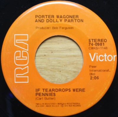PORTER WAGONER AND DOLLY PARTON COME TO ME / TEARDROPS 45RPM 7" RECORD VG++ - Image 1 of 4