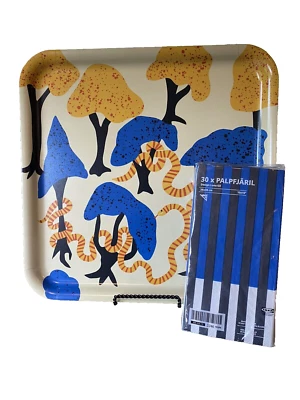 Bandeja y servilletas Ikea Palpfjaril a juego 1 de cada uno NUEVO 505.535.69 ¡Grt regalo de anfitrión! Foto 1 de 4