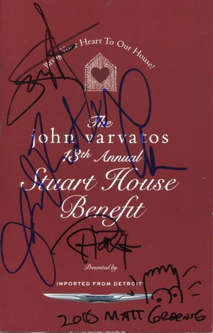 Matt Groening Sammy Hagar John Varvatos Signed Autograph Bart Simpson Sketch JSA Cover