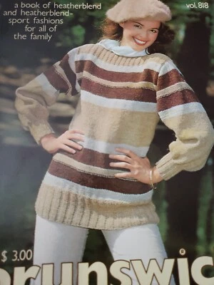 Brunswick  Vintage Knitting 818 Heatherblend w crochet - Image 1 of 4