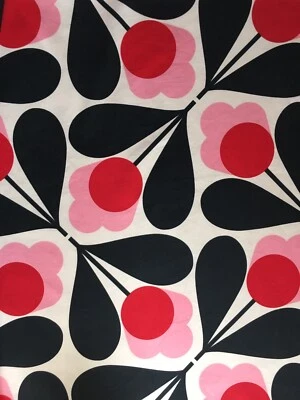 50cm Square Orla Kiely Sycamore Seed Fuchsia Pink Lightweight Fabric Cotton New - Image 1 of 4