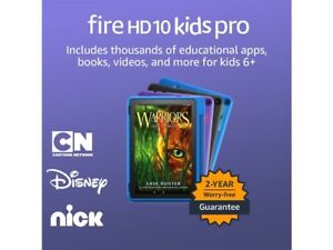 New Amazon Fire HD 10 Kids PRO 10.1 in Tablet 32GB age 6+ Doodle Purple 11th Gen