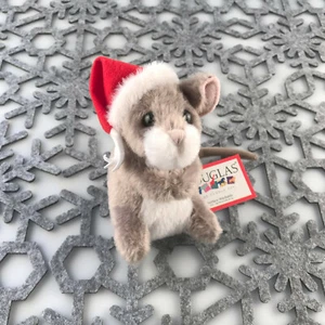 Douglas Cuddle Toys 4.5" Christmas Mouse RARE 646 Plush Holiday Hat Stuffed Toy - Picture 1 of 1