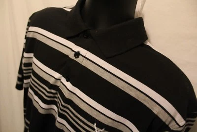 Hawk's Bay Golf Mens Polo Rugby S/S Shirt Sz 2XL Black Stripe Cotton Blend - Image 1 of 3