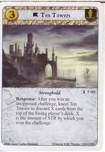 3 x Ten Towers AGoT LCG 1.0 Game of Thrones A Dire Message 105 - Picture 1 of 1