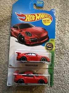 Juego de 2 Hot Wheels Porsche GT3 911 RS ROJO HW EXOTICS #8/10 - Imagen 1 de 7
