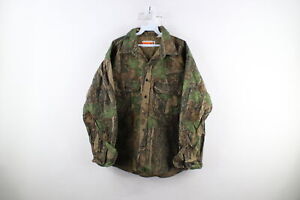 Vintage 90s Mens XL Faded Trebark Camouflage Chamois Cloth Button Shirt Cotton