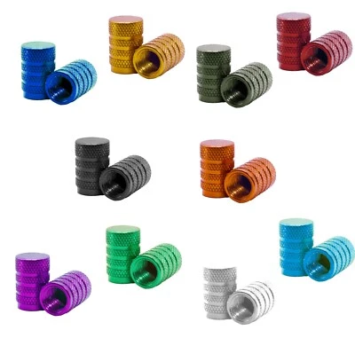 AV Ventilkappen Alu Fahrradventil Farbig 2er Set Autoventil bunt color