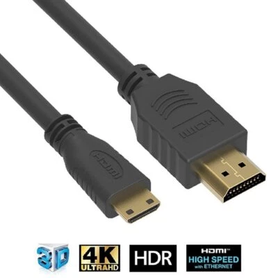 HDMI to Mini HDMI 32AWG 4K2K High Speed HD TV Tablet Camera Gold Cable 1.5Ft 3Ft - Image 1 of 3