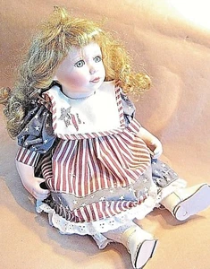 Tender Hearted Porcelain Sitting Doll with Tag all Original Vintage - Picture 1 of 10