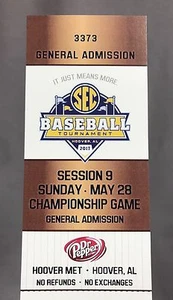 Boleto de boleto de juego de campeonato de torneo de béisbol SEC 2017 LSU Tigers Arkansas - Imagen 1 de 1