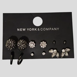 Juego de 6 pares de pendientes New York & Company y aro de plata de 2,5" lote mixto - Imagen 1 de 2