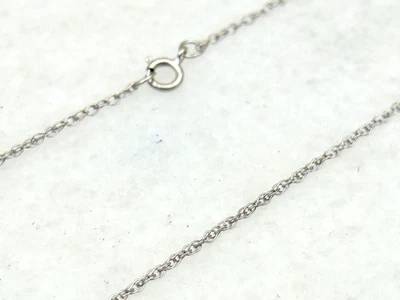 "Collar fino vintage de cadena de eslabones de cuerda de 24"" 1 mm de oro blanco de 14 k" Foto 1 de 3