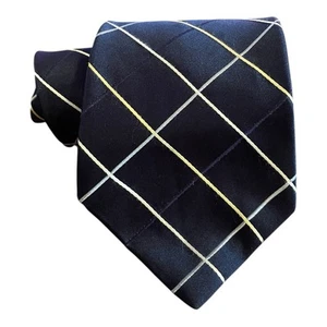 Corbata Tommy Hilfiger 100 % seda azul marino a cuadros para hombre - Imagen 1 de 1