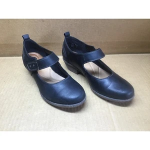 Zapatos de vestir Clarks artesanales negros Mary Jane tacones gruesos para mujer talla 8 M de cuero - Imagen 1 de 9