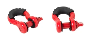 (2) Grillete de arco rojo de 3/4" 10500 libras pin y NEGRO sin reductor de vibración de ruido - Imagen 1 de 12