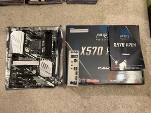 ASROCK X570 Pro4 motherboard AMD X570 AM4 DDR4 128G ATX VGC Boxed - Picture 1 of 8