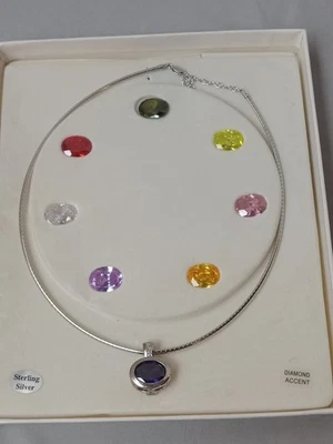 Juego de collar Omega intercambiable de plata de ley 925 Y2K Foto 1 de 4