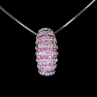 925 Пробы ожерелье сапфир круглый бриллиант огранки топаз драгоценный камень 18 дюймов - Изображение 1 из 4