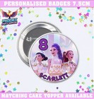 PERSONALISED KPOP DEMON HUNTERS BIRTHDAY PARTY BADGE CUSTOM AGE BADGE
