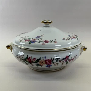 Wedgwood Devon Sprays Round Covered Vegetable Bowl 1949-1965 Florals Gold Trim - Picture 1 of 9