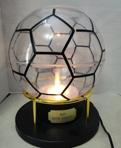 Vintage Soccer Ball Clear MVP Sports Aquarium Black Gold Base Lamp PARTS ONLY - Picture 1 of 13