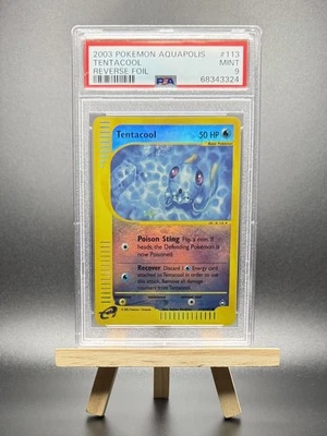 2003 POKEMON TENTACOOL REVERSE REV HOLO FOIL #113 E-SERIES AQUAPOLIS PSA 9 WOTC - Image 1 of 2