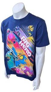 Camisa de manga corta azul gráfico Big Hero 6 de Disney para hombre talla grande - Imagen 1 de 3