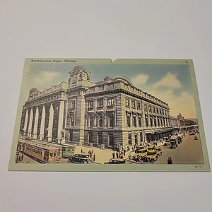 Vintage Postkarte Northwestern Depot Chicago Illinois SIEHE BILD - Bild 1 von 5