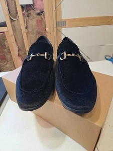 Steve Madden Madly Men’s Size 13 Velvet Loafers Black  Gold Bit Dress... - Picture 1 of 7
