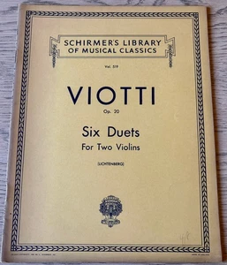 VIOTTI SIX DUETS OP 20 FOR TWO VIOLINS SHEET MUSIC BOOK (1939) LICHTENBERG UK - Picture 1 of 3