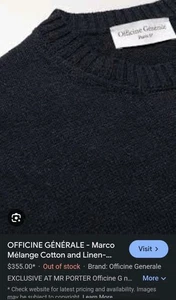 Officine Generale Marco Melange Baumwoll- und Leinenmischung Pullover Herren Gr. L - Bild 1 von 11