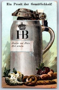 K28/ Interessante AK um 1910 Deutschland Bierstein mechanischer Deckel Prost! 511 - Bild 1 von 4