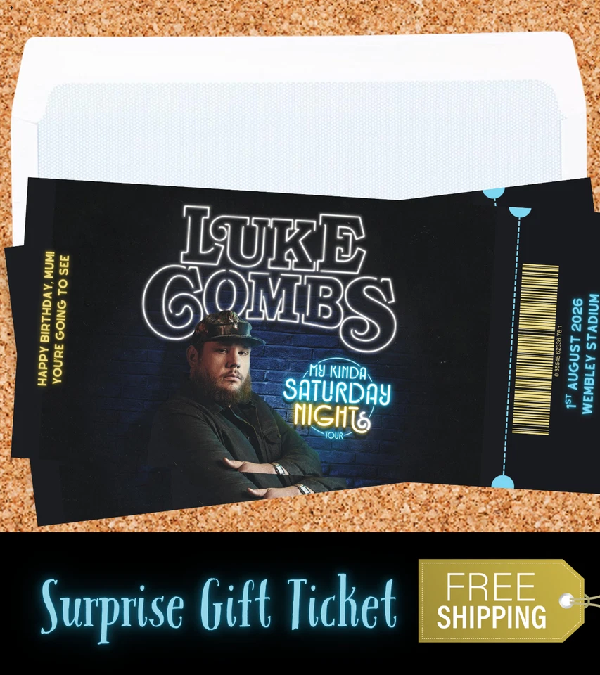 NEWHOUSE LABELS Personalised Luke Combs Tour Surprise Concert Music Gift Souvenir Keepsake