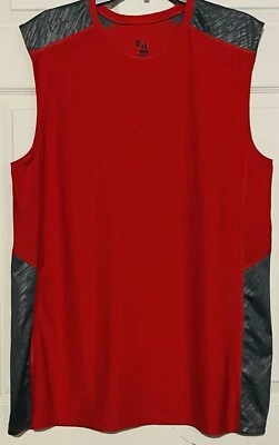 Badger sport Red with Gray Sports Sleeveless T-shirt 2XL - Image 1 of 2