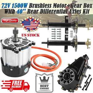 Kit Assale Differenziale Posteriore 40" Motore 72V 1500W per Go Kart ATV Trike Golf Cart - Foto 1 di 13