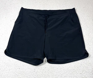 Lands End Womens Swim Shorts sz 24W Swimsuit Bottoms Black Beach - Picture 1 of 6
