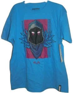 New Boys 2XL 18 Fortnite T-Shirt Blue Raven Dashes Short Sleeves 100% Cotton - Picture 1 of 2