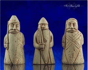 RARE Berserker Trio, Isle of Lewis Chessmen, Chess Piece - Picture 1 of 4