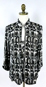 Alex Evenings 2pc Women's Size L Glitter Jacket and Tank Top Set Black White Ta - Picture 1 of 12