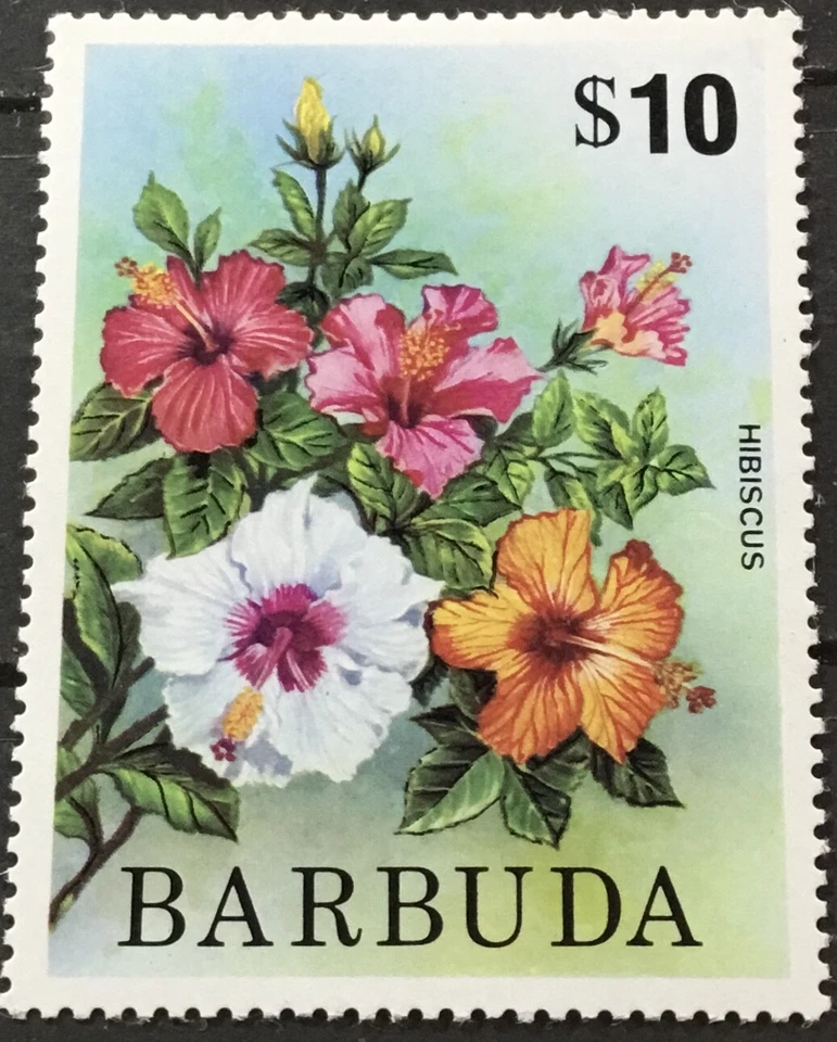 BARBUDA #187. HIBISCUS - $10 HIGH VALUE.  MNH - Image 1 of 1