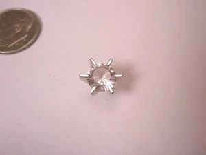 7mm Solitaire White Rhinestone Vintage Tie Tack Lapel Pin r72 - Picture 1 of 7