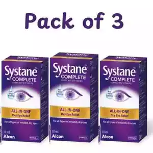 Systane Complete Lubricant Eye Drops Nano-Droplet Technology 10 ML Pack Of 3 - Picture 1 of 3