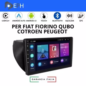 Autoradio Android per Fiat Fiorino Qubo Citroen Nemo Pegeout 2008-2017 CarPlay - Foto 1 di 20