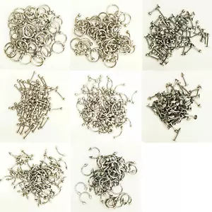 100pcs/lot Ear Nose Ring Eyebrow Tongue Lip Barbell Stud Body Piercing Wholesale - Picture 1 of 19