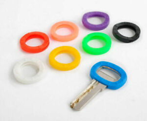 8 pièces porte-clés creux couleurs vives en silicone couvre-clés haut avec braille bly