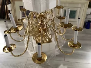 Vintage 2-tiered Brass Chandelier with 12 arms 12 Lights Heavy Open box - Picture 1 of 13