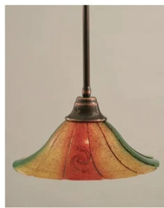 Unique Mardi Gras Glass Stem Pendant With Hang Straight Swivel Retail Price $257 - Picture 1 of 7